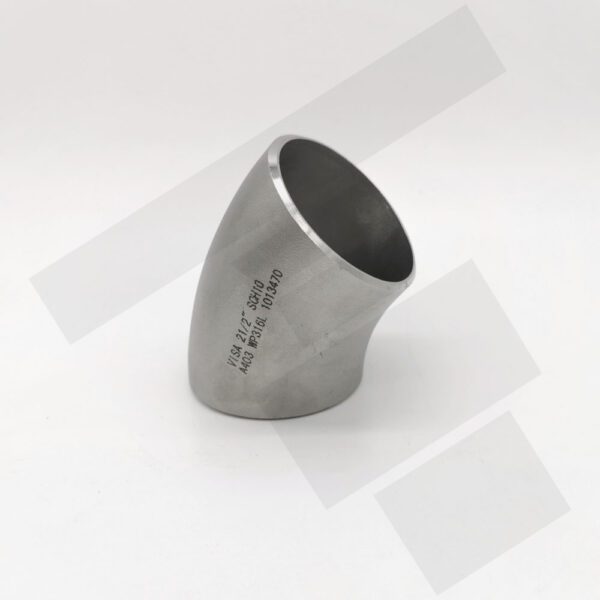 Curva 45° RL Inox 304L A403 Butt Weld SCH40